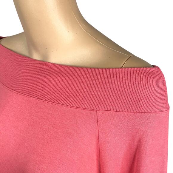NWT Express One Eleven Pink Bell Tied Sleeve Off Shoulder Sweatshirt Pullover M - Picture 5 of 11